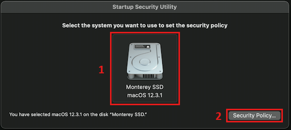 select macOS Security Policy